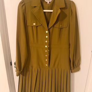 Nannette Olive Green Midi Dress